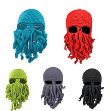 Load image into Gallery viewer, Octopus Winter Knitted Wool Face Hat