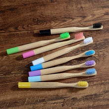 Load image into Gallery viewer, Kids Bamboo Toothbrush Set ll 10 Brushes
