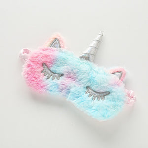 Rainbow Unicorn Plush Eye Mask