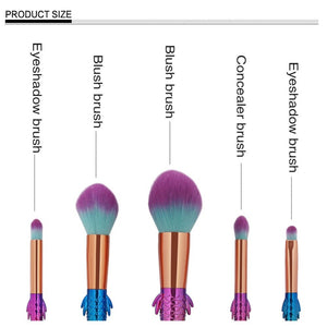 Mermaid Blending + Contour Makeup Brush Set ll 5 Piece