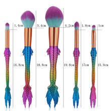 Load image into Gallery viewer, Mermaid Blending + Contour Makeup Brush Set ll 5 Piece