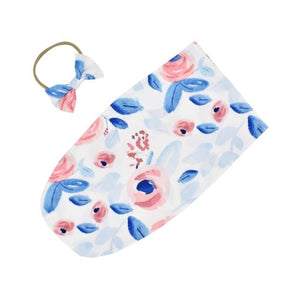 Muslin Swaddle Wrap + Headband ll Chic
