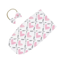Load image into Gallery viewer, Muslin Swaddle Wrap + Headband ll Chic