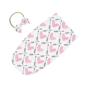 Muslin Swaddle Wrap + Headband ll Chic