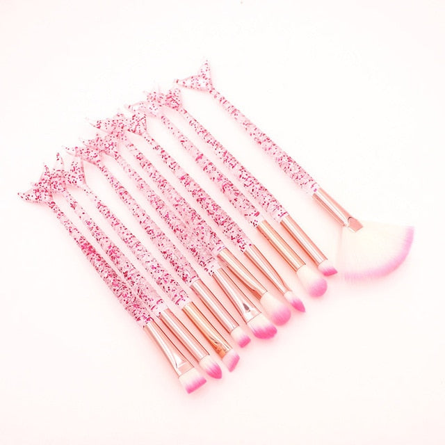 Mermaid Makeup Brush Set ll Pretty In Pink