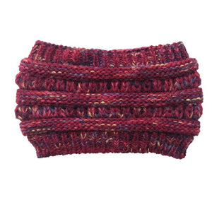 Women's Girls Stretch Knitted Wool Ponytail Beanie