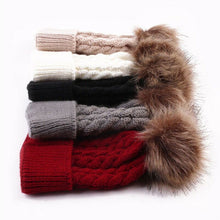 Load image into Gallery viewer, Mommy + Me Beanie Knitted Pom Pom Beanies