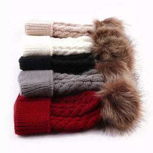 Mommy + Me Beanie Knitted Pom Pom Beanies