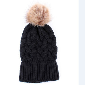Mommy + Me Beanie Knitted Pom Pom Beanies