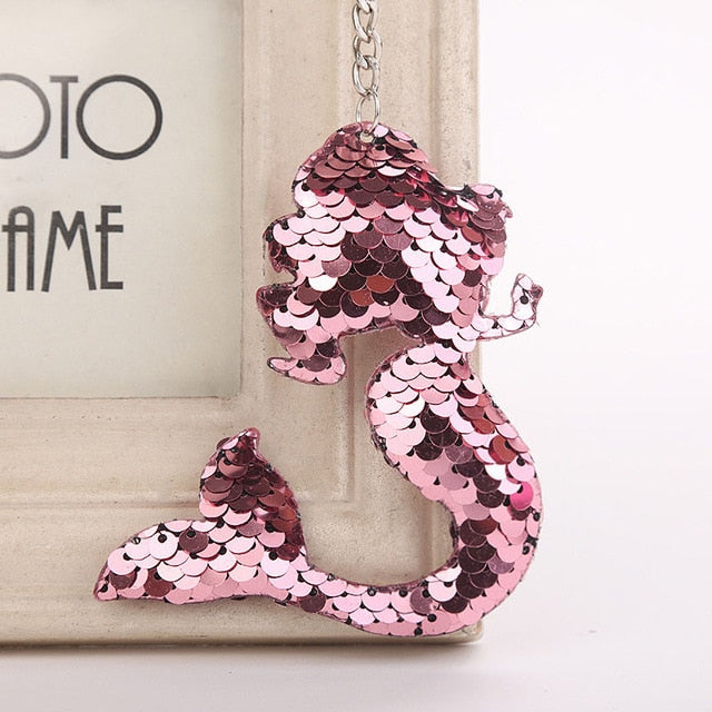 Sequins Keychains, Cats + Mermaid + Star + Bear