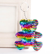 Load image into Gallery viewer, Sequins Keychains, Cats + Mermaid + Star + Bear