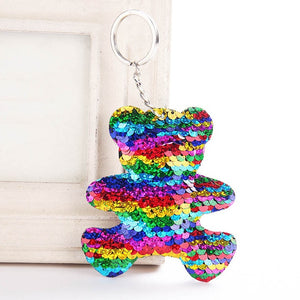 Sequins Keychains, Cats + Mermaid + Star + Bear