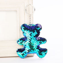 Load image into Gallery viewer, Sequins Keychains, Cats + Mermaid + Star + Bear