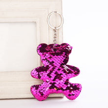 Load image into Gallery viewer, Sequins Keychains, Cats + Mermaid + Star + Bear