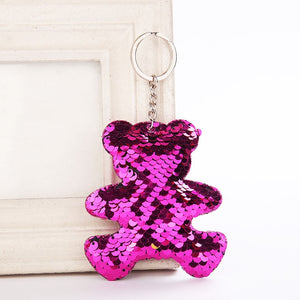 Sequins Keychains, Cats + Mermaid + Star + Bear