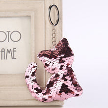 Load image into Gallery viewer, Sequins Keychains, Cats + Mermaid + Star + Bear