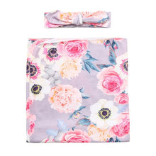 Load image into Gallery viewer, Swaddling Blanket + Headband ll 2pcs Sets