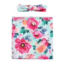 Load image into Gallery viewer, Swaddling Blanket + Headband ll 2pcs Sets