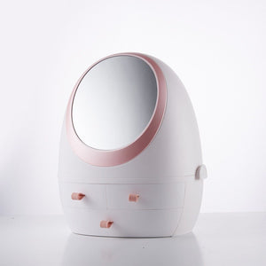 LED HD MIRROR MAKEUP STORAGE BOX COSMETIC ORGANIZER CASE