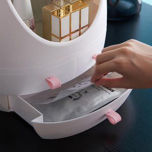 LED HD MIRROR MAKEUP STORAGE BOX COSMETIC ORGANIZER CASE