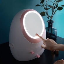 Load image into Gallery viewer, LED HD MIRROR MAKEUP STORAGE BOX COSMETIC ORGANIZER CASE