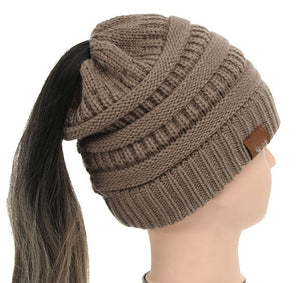 Ponytail Women's Knitted Beanie ll 25 Colors