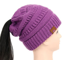 Load image into Gallery viewer, Ponytail Women&#39;s Knitted Beanie ll 25 Colors