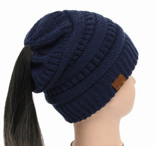 Load image into Gallery viewer, Ponytail Women&#39;s Knitted Beanie ll 25 Colors
