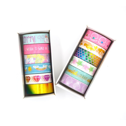 Mermaid + Unicorn Washi Tape ll 6 Rolls