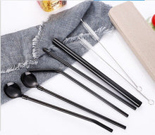 Load image into Gallery viewer, Stainless Steel Straw + Spoon  + Container ll 7 Piece Sets