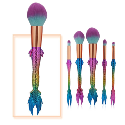Mermaid Blending + Contour Makeup Brush Set ll 5 Piece