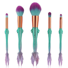 Load image into Gallery viewer, Mermaid Blending + Contour Makeup Brush Set ll 5 Piece