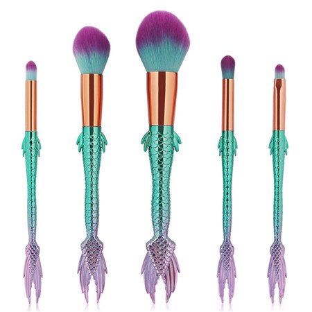 Mermaid Blending + Contour Makeup Brush Set ll 5 Piece