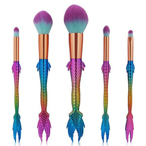 Mermaid Blending + Contour Makeup Brush Set ll 5 Piece