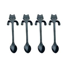 Load image into Gallery viewer, Stainless Steel Mini Cat Kitten Spoons, 4 Piece Set