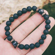Load image into Gallery viewer, Men&#39;s Lava + Moonstone Bracelet