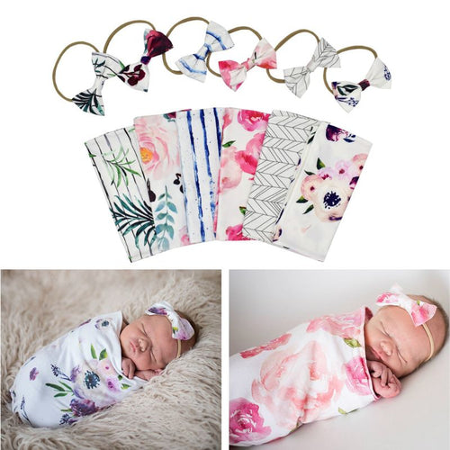 Muslin Swaddle Wrap + Headband ll Chic
