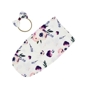 Muslin Swaddle Wrap + Headband ll Chic
