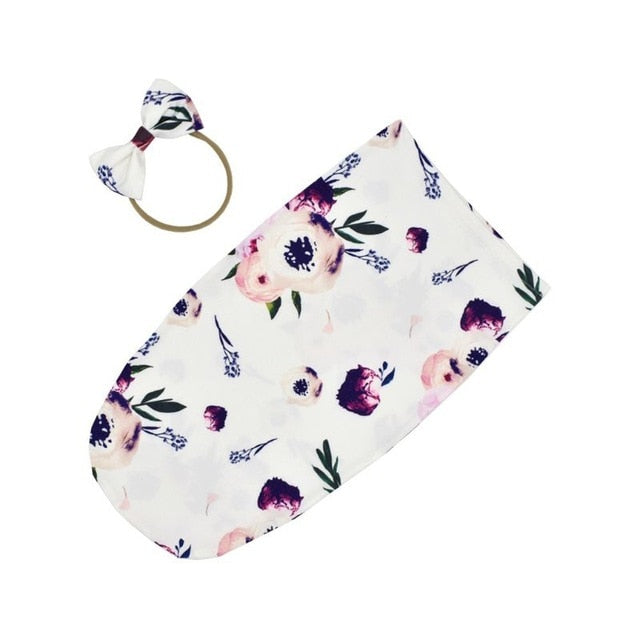 Muslin Swaddle Wrap + Headband ll Chic