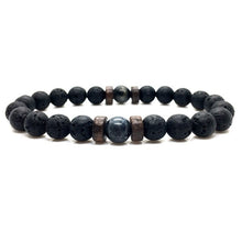 Load image into Gallery viewer, Men&#39;s Lava + Moonstone Bracelet