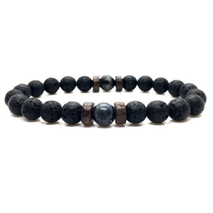 Men's Lava + Moonstone Bracelet