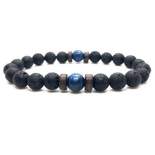 Load image into Gallery viewer, Men&#39;s Lava + Moonstone Bracelet