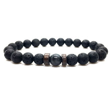 Load image into Gallery viewer, Men&#39;s Lava + Moonstone Bracelet
