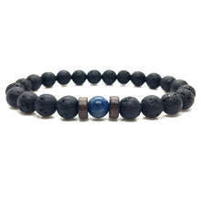 Load image into Gallery viewer, Men&#39;s Lava + Moonstone Bracelet