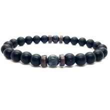 Load image into Gallery viewer, Men&#39;s Lava + Moonstone Bracelet