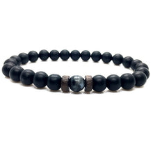 Load image into Gallery viewer, Men&#39;s Lava + Moonstone Bracelet