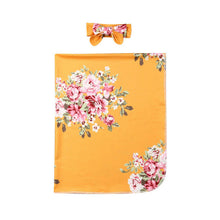 Load image into Gallery viewer, Floral Swaddle Blanket + Headband ll 0-3M