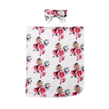 Load image into Gallery viewer, Floral Swaddle Blanket + Headband ll 0-3M