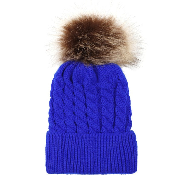 Adorable Kids Knitted Pom Pom Beanie