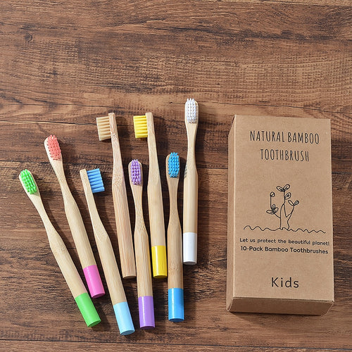 Kids Bamboo Toothbrush Set ll 10 Brushes